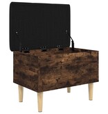 VidaXL Opbergbankje 62x42x46 cm bewerkt hout gerookt eikenkleurig