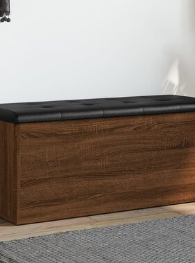 VidaXL Opbergbankje 102x42x45 cm bewerkt hout bruin eikenkleur