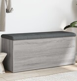 VidaXL Opbergbankje 102x42x45 cm bewerkt hout grijs sonoma eikenkleur