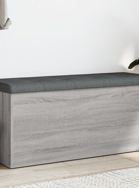 VidaXL Opbergbankje 102x42x45 cm bewerkt hout grijs sonoma eikenkleur
