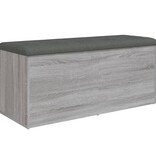VidaXL Opbergbankje 102x42x45 cm bewerkt hout grijs sonoma eikenkleur
