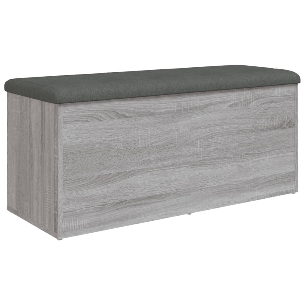 VidaXL Opbergbankje 102x42x45 cm bewerkt hout grijs sonoma eikenkleur