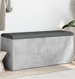 VidaXL Opbergbankje 102x42x45 cm bewerkt hout betongrijs