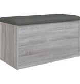 VidaXL Opbergbankje 82x42x45 cm bewerkt hout grijs sonoma eikenkleurig