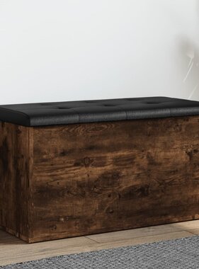 VidaXL Opbergbankje 82x42x45 cm bewerkt hout gerookt eikenkleurig