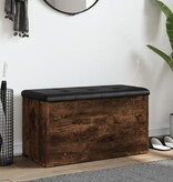 VidaXL Opbergbankje 82x42x45 cm bewerkt hout gerookt eikenkleurig