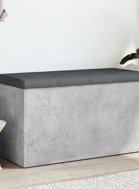 VidaXL Opbergbankje 82x42x45 cm bewerkt hout betongrijs