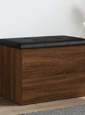 VidaXL Opbergbankje 62x42x45 cm bewerkt hout bruin eikenkleur