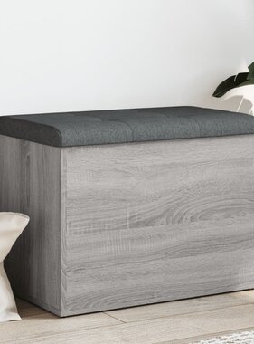 VidaXL Opbergbankje 62x42x45 cm bewerkt hout grijs sonoma eikenkleurig