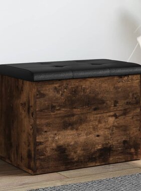 VidaXL Opbergbankje 62x42x45 cm bewerkt hout gerookt eikenkleurig