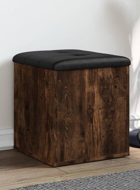 VidaXL Opbergbankje 42x42x45 cm bewerkt hout gerookt eikenkleurig