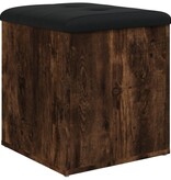 VidaXL Opbergbankje 42x42x45 cm bewerkt hout gerookt eikenkleurig