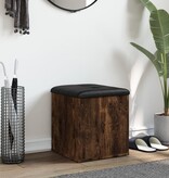 VidaXL Opbergbankje 42x42x45 cm bewerkt hout gerookt eikenkleurig