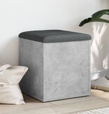 VidaXL Opbergbankje 42x42x45 cm bewerkt hout betongrijs