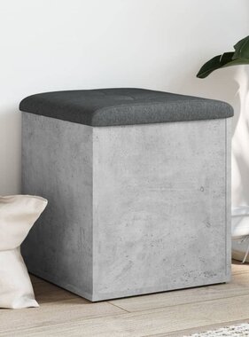 VidaXL Opbergbankje 42x42x45 cm bewerkt hout betongrijs