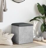 VidaXL Opbergbankje 42x42x45 cm bewerkt hout betongrijs