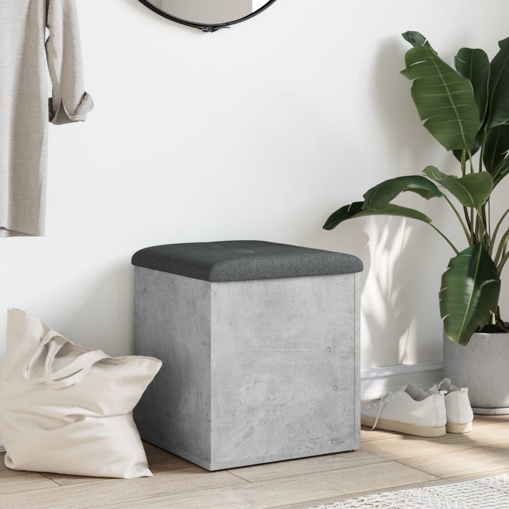 VidaXL Opbergbankje 42x42x45 cm bewerkt hout betongrijs