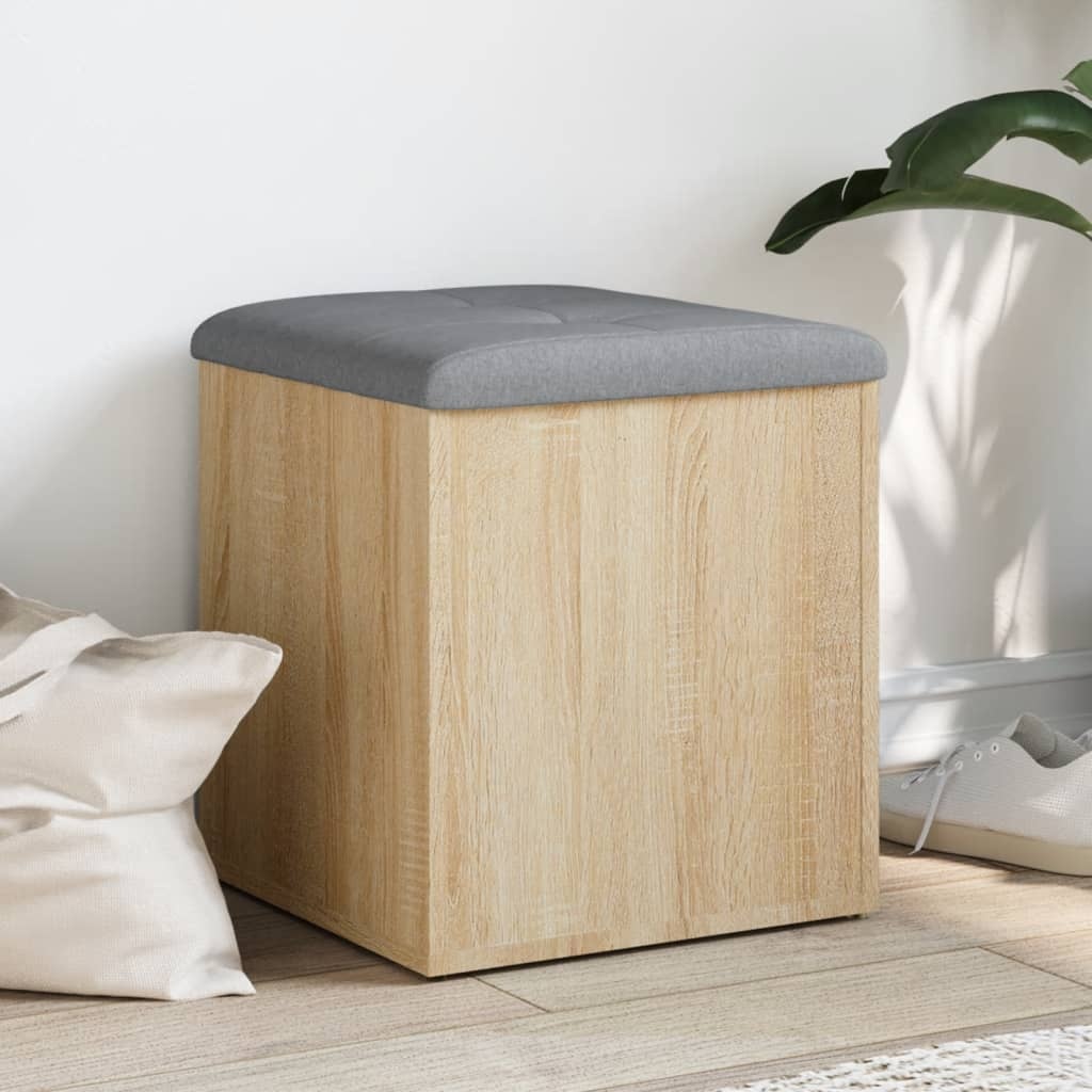 VidaXL Opbergbankje 42x42x45 cm bewerkt hout sonoma eikenkleurig