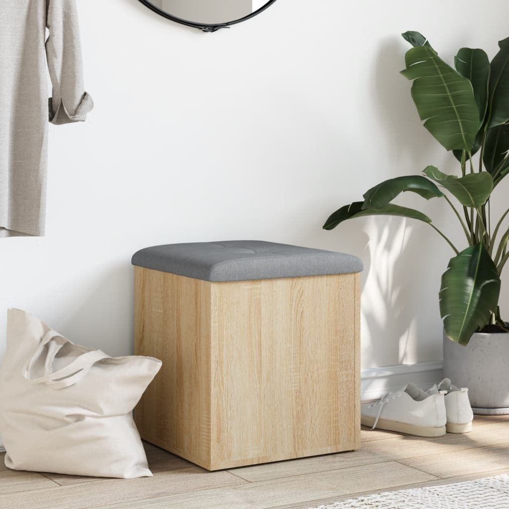 VidaXL Opbergbankje 42x42x45 cm bewerkt hout sonoma eikenkleurig