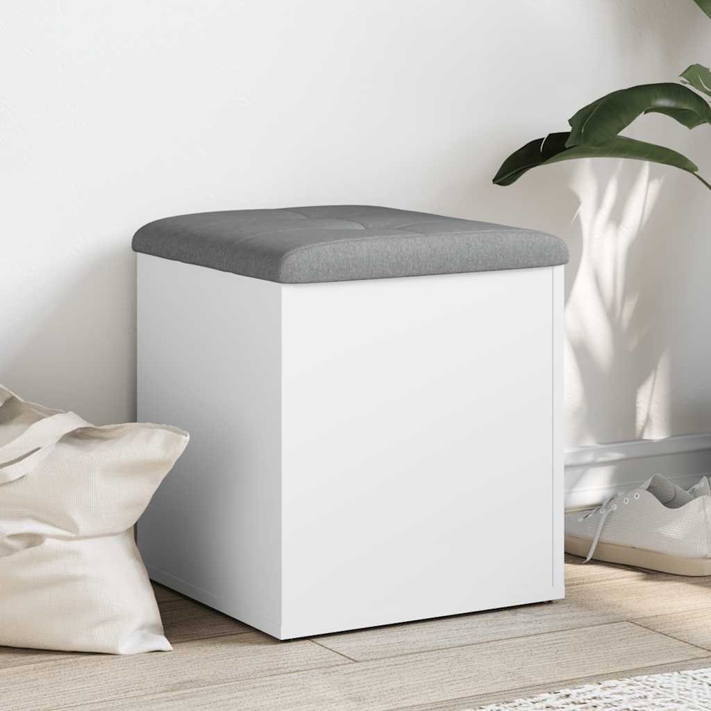 VidaXL Opbergbankje 42x42x45 cm bewerkt hout wit