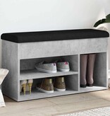 VidaXL Schoenenbank 82x32x45,5 cm bewerkt hout betongrijs