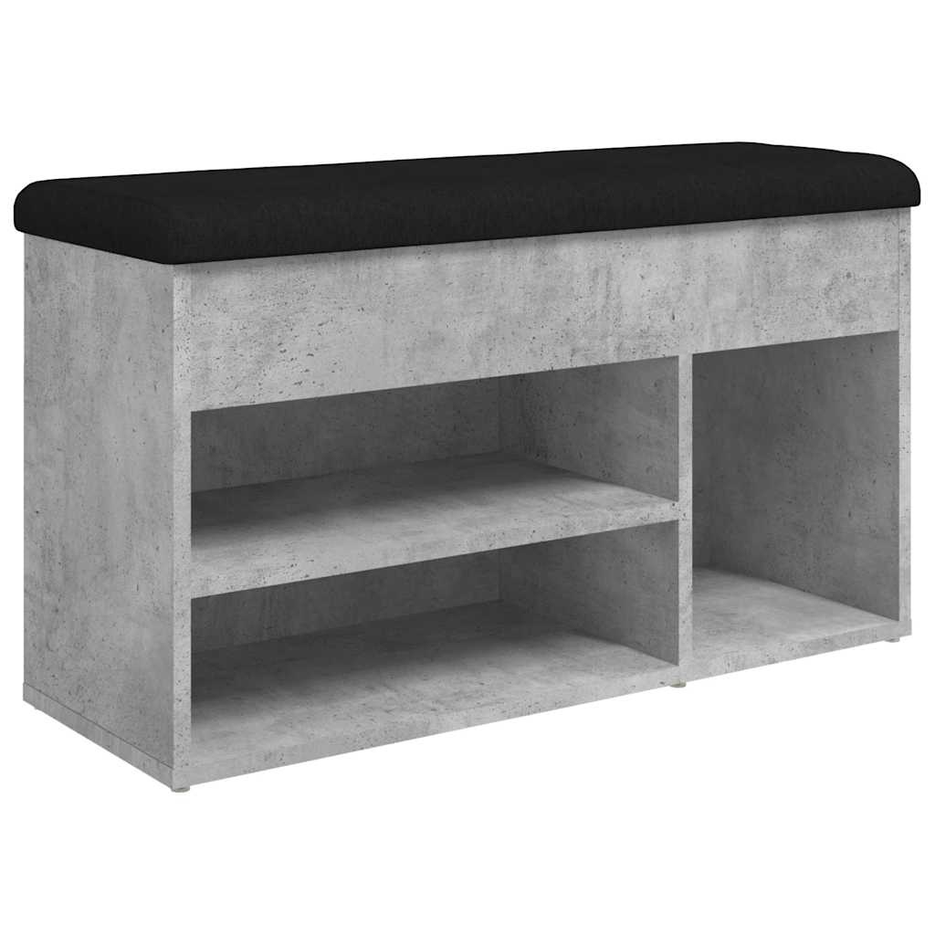 VidaXL Schoenenbank 82x32x45,5 cm bewerkt hout betongrijs