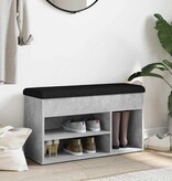 VidaXL Schoenenbank 82x32x45,5 cm bewerkt hout betongrijs