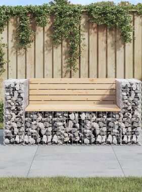 VidaXL Tuinbank schanskorfontwerp 143x71x65,5 cm massief grenenhout