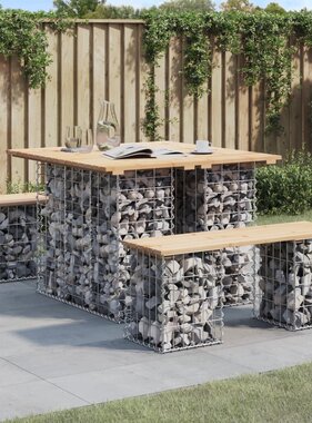 VidaXL Tuinbank schanskorfontwerp 100x102x72 cm massief grenenhout