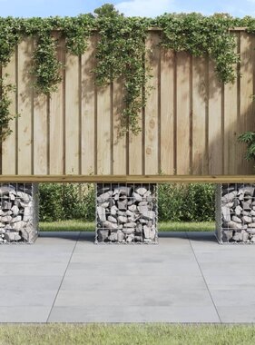 VidaXL Tuinbank schanskorfontwerp 203x44x42 cm geïmpregneerd hout