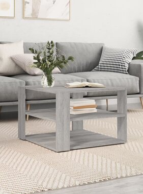 VidaXL Salontafel 59,5x59,5x40 cm bewerkt hout grijs sonoma