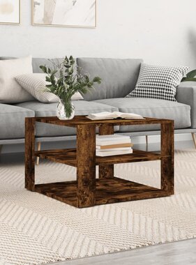 VidaXL Salontafel 59,5x59,5x40 cm bewerkt hout gerookt eikenkleurig