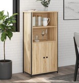 VidaXL Hoge kast 62x36x121,5 cm bewerkt hout sonoma eiken