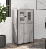VidaXL Hoge kast 62x32x106,5 cm bewerkt hout grijs sonoma