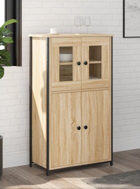 VidaXL Hoge kast 62x32x106,5 cm bewerkt hout sonoma eikenkleurig