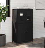 VidaXL Hoge kast 62x32x106,5 cm bewerkt hout zwart