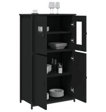 VidaXL Hoge kast 62x32x106,5 cm bewerkt hout zwart