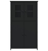 VidaXL Hoge kast 62x32x106,5 cm bewerkt hout zwart