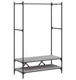 VidaXL Kledingrek met schappen bewerkt hout grijs sonoma eikenkleurig