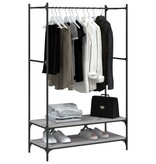 VidaXL Kledingrek met schappen bewerkt hout grijs sonoma eikenkleurig