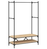 VidaXL Kledingrek met schappen bewerkt hout sonoma eikenkleurig