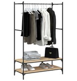 VidaXL Kledingrek met schappen bewerkt hout sonoma eikenkleurig