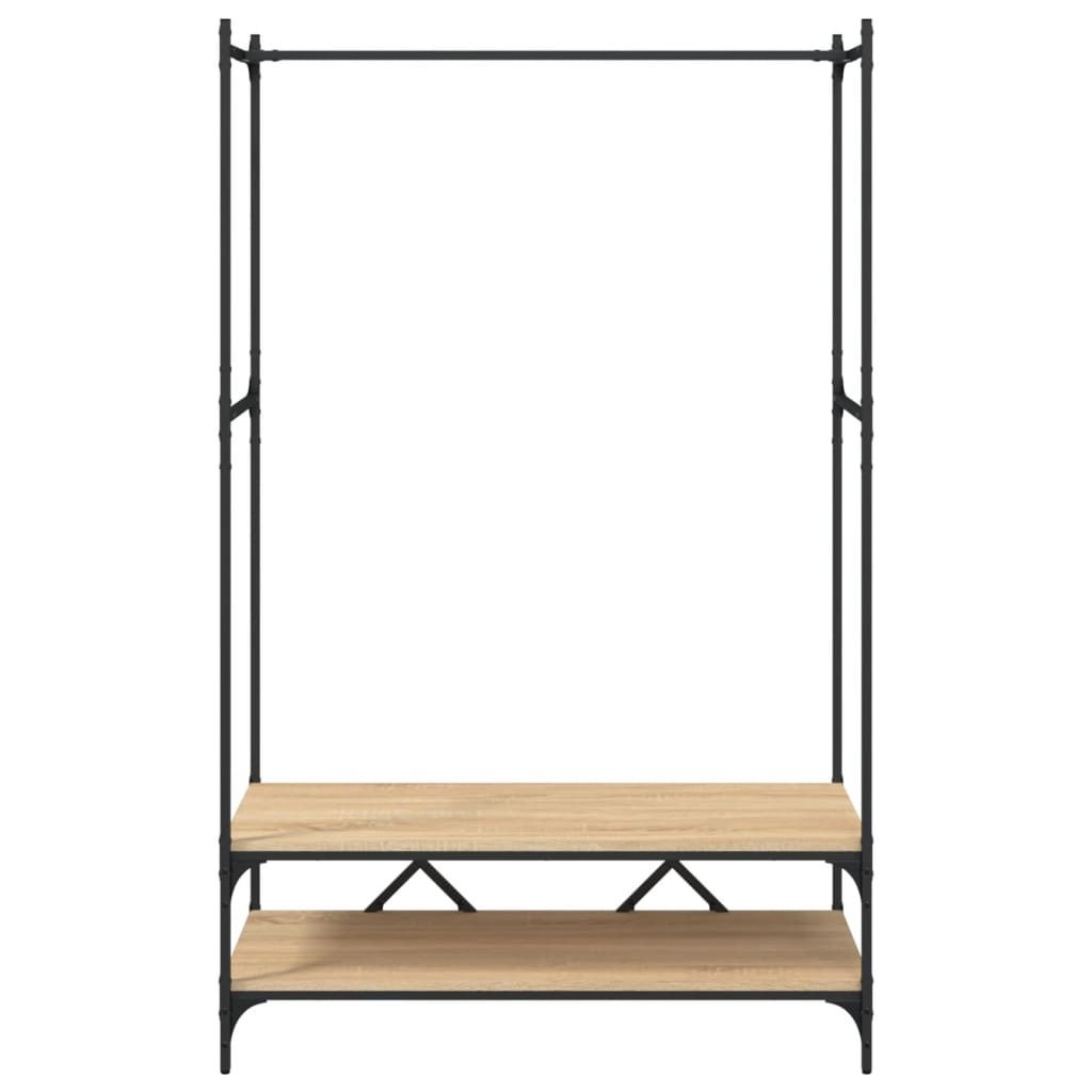 VidaXL Kledingrek met schappen bewerkt hout sonoma eikenkleurig