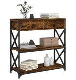 VidaXL Wandtafel 75x28x75 cm bewerkt hout gerookt eikenkleurig