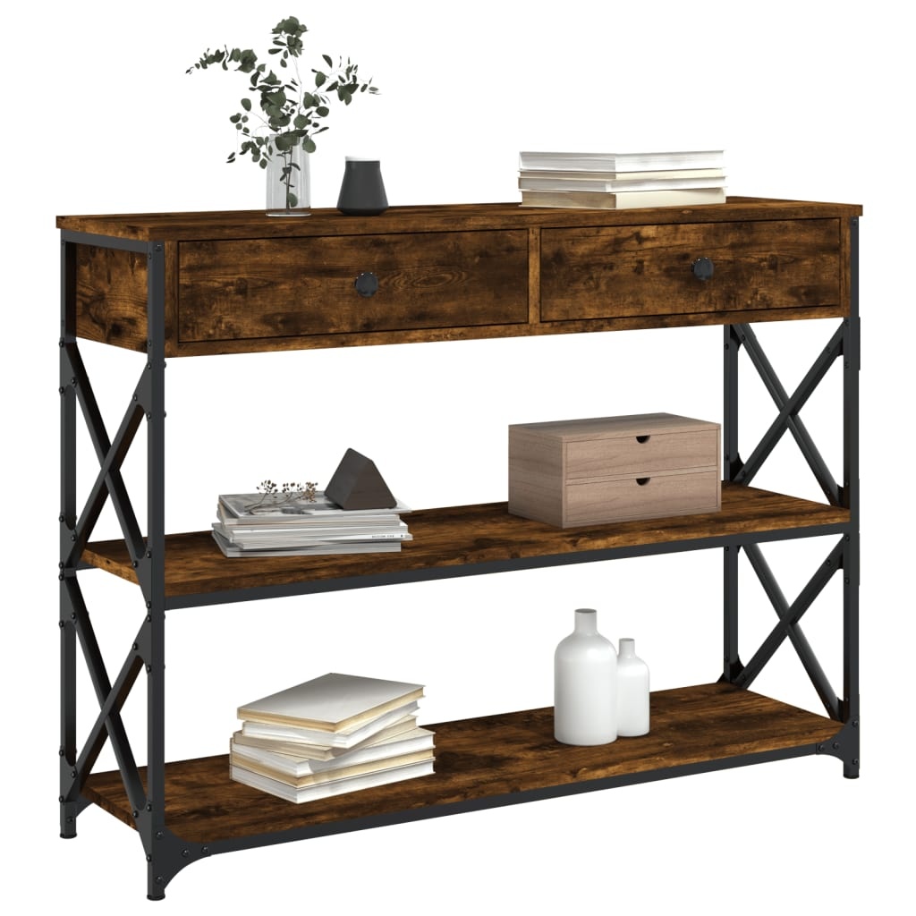 VidaXL Wandtafel 100x28x75 cm bewerkt hout gerookt eikenkleurig