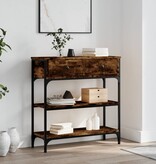 VidaXL Wandtafel 72,5x25x75 cm bewerkt hout gerookt eikenkleurig