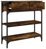 VidaXL Wandtafel 72,5x25x75 cm bewerkt hout gerookt eikenkleurig