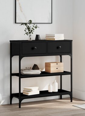 VidaXL Wandtafel 72,5x25x75 cm bewerkt hout zwart