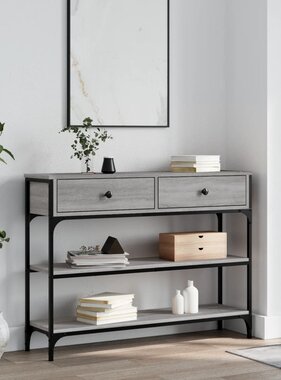 VidaXL Wandtafel 100x25x75 cm bewerkt hout grijs sonoma eikenkleurig