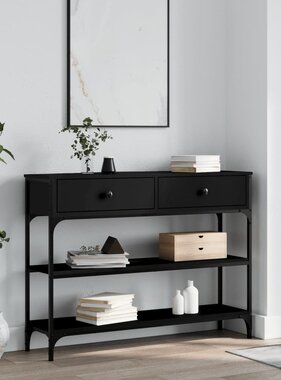 VidaXL Wandtafel 100x25x75 cm bewerkt hout zwart